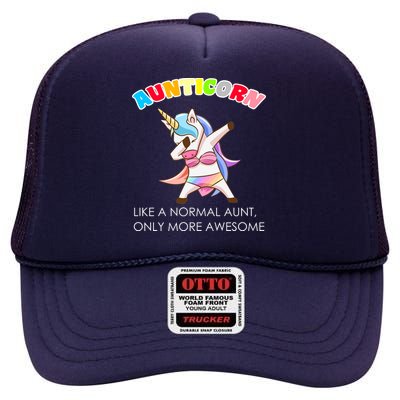 Awesome Aunticorn Like A Normal Aunt High Crown Mesh Back Trucker Hat