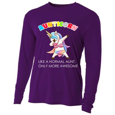 Awesome Aunticorn Like A Normal Aunt Cooling Performance Long Sleeve Crew