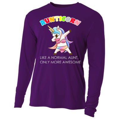 Awesome Aunticorn Like A Normal Aunt Cooling Performance Long Sleeve Crew