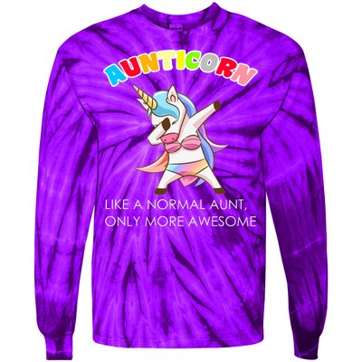 Awesome Aunticorn Like A Normal Aunt Tie-Dye Long Sleeve Shirt