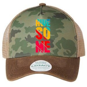 Awesome Broken Letters Legacy Tie Dye Trucker Hat