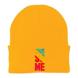 Awesome Broken Letters Knit Cap Winter Beanie