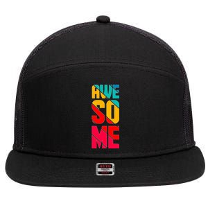 Awesome Broken Letters 7 Panel Mesh Trucker Snapback Hat