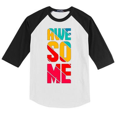 Awesome Broken Letters Kids Colorblock Raglan Jersey
