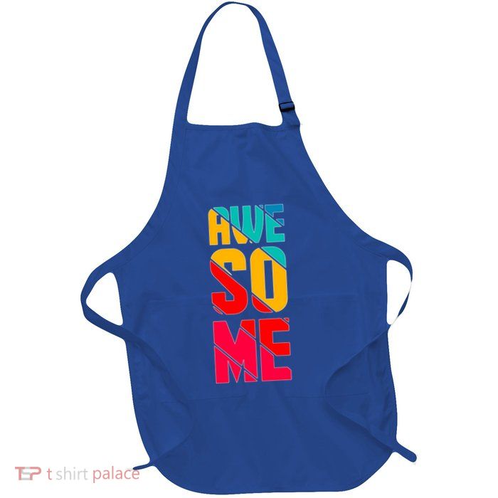 Awesome Broken Letters Full-Length Apron With Pockets