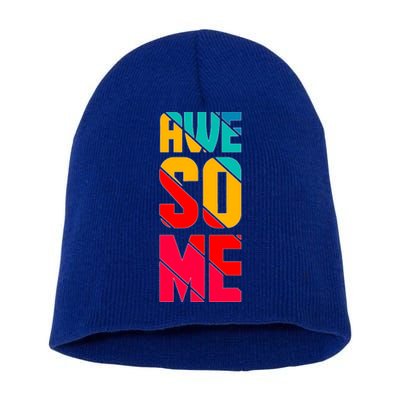 Awesome Broken Letters Short Acrylic Beanie