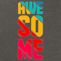 Awesome Broken Letters Cotton Canvas Backpack