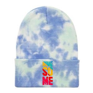 Awesome Broken Letters Tie Dye 12in Knit Beanie