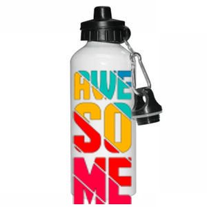 Awesome Broken Letters Aluminum Water Bottle