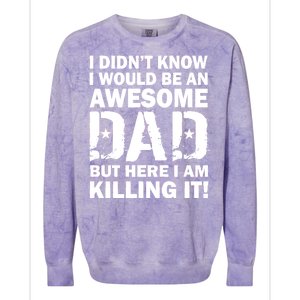 Awesome Dad Killing It! Colorblast Crewneck Sweatshirt