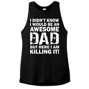 Awesome Dad Killing It! Ladies PosiCharge Tri-Blend Wicking Tank