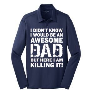 Awesome Dad Killing It! Silk Touch Performance Long Sleeve Polo