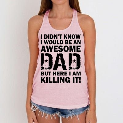 Awesome Dad Killing It! Women's Knotted Racerback Tank