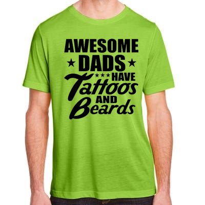 Awesome Dads Have Tattoos And Beards Adult ChromaSoft Performance T-Shirt