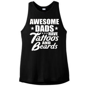 Awesome Dads Have Tattoos And Beards Ladies PosiCharge Tri-Blend Wicking Tank