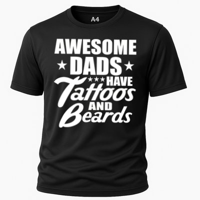 Awesome Dads Have Tattoos And Beards Performance Shirt