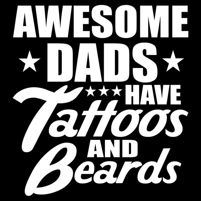 Awesome Dads Have Tattoos And Beards Full-Length Apron With Pockets