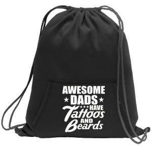 Awesome Dads Have Tattoos And Beards Sweatshirt Cinch Pack Bag