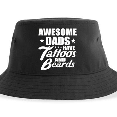 Awesome Dads Have Tattoos And Beards Sustainable Bucket Hat