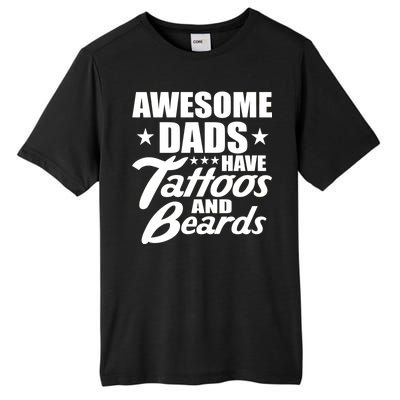 Awesome Dads Have Tattoos And Beards Tall Fusion ChromaSoft Performance T-Shirt