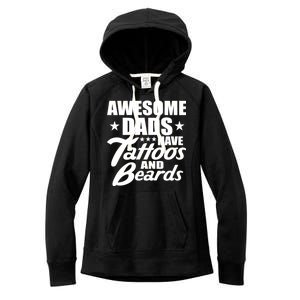 Awesome Dads Have Tattoos And Beards Women's Fleece Hoodie