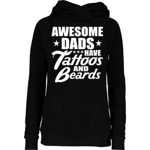 Awesome Dads Have Tattoos And Beards Womens Funnel Neck Pullover Hood