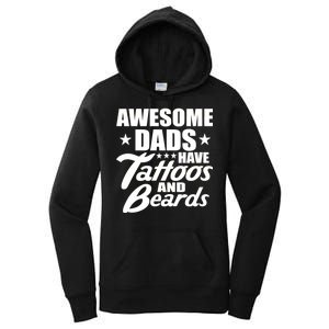 Awesome Dads Have Tattoos And Beards Women's Pullover Hoodie