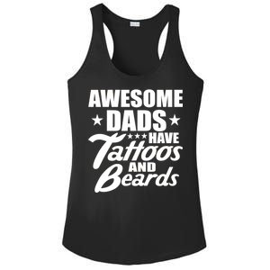 Awesome Dads Have Tattoos And Beards Ladies PosiCharge Competitor Racerback Tank