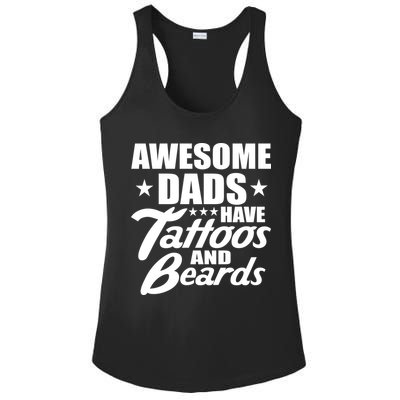 Awesome Dads Have Tattoos And Beards Ladies PosiCharge Competitor Racerback Tank