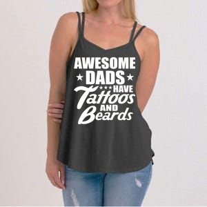 Awesome Dads Have Tattoos And Beards Women's Strappy Tank