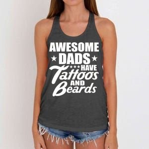 Awesome Dads Have Tattoos And Beards Women's Knotted Racerback Tank