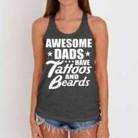 Awesome Dads Have Tattoos And Beards Women's Knotted Racerback Tank