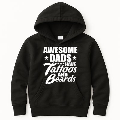 Awesome Dads Have Tattoos And Beards Kids Hoodie