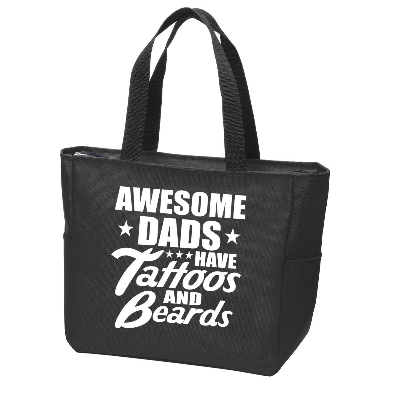 Awesome Dads Have Tattoos And Beards Zip Tote Bag