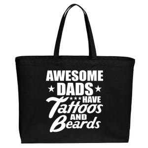 Awesome Dads Have Tattoos And Beards Cotton Canvas Jumbo Tote