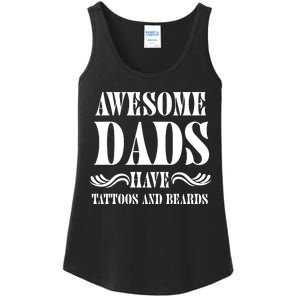 Awesome Dads Have Tattoos And Beards Funny Ladies Essential Tank