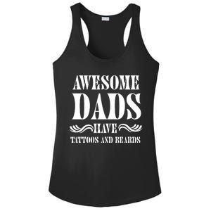 Awesome Dads Have Tattoos And Beards Funny Ladies PosiCharge Competitor Racerback Tank