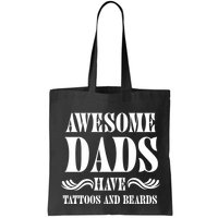 Awesome Dads Have Tattoos And Beards Funny Bag
