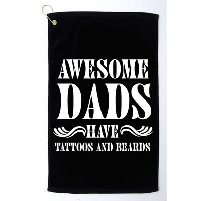 Awesome Dads Have Tattoos And Beards Funny Golf Towel