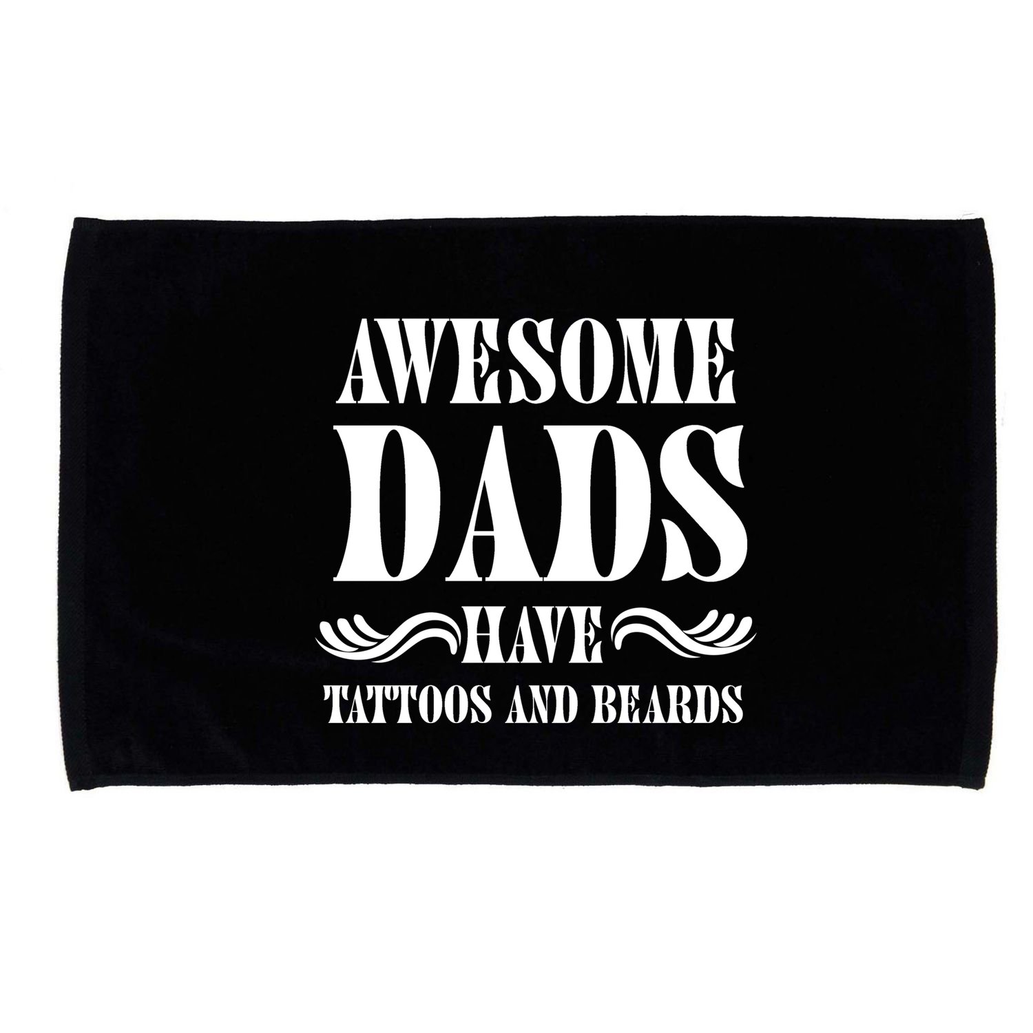 Awesome Dads Have Tattoos And Beards Funny Microfiber Hand Towel