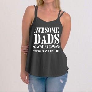 Awesome Dads Have Tattoos And Beards Funny Women's Strappy Tank