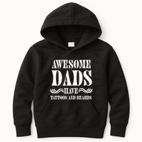 Awesome Dads Have Tattoos And Beards Funny Kids Hoodie