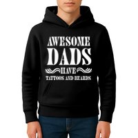 Awesome Dads Have Tattoos And Beards Funny Kids Hoodie