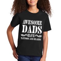 Awesome Dads Have Tattoos And Beards Funny Kids T-Shirt