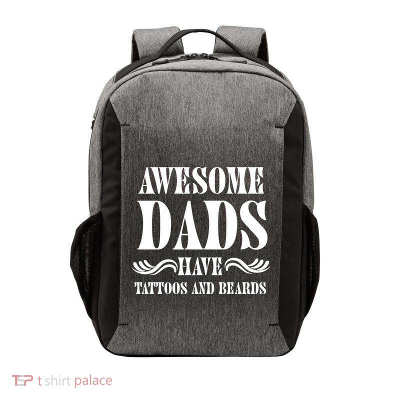Awesome Dads Have Tattoos And Beards Funny Vector Backpack