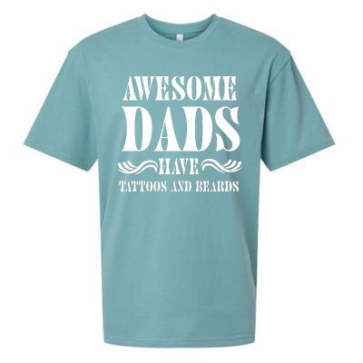 Awesome Dads Have Tattoos And Beards Funny Sueded Cloud Jersey T-Shirt