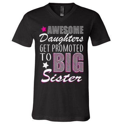 Awesome Daughter Promoted To Big Sister V-Neck T-Shirt