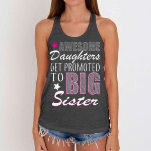 Awesome Daughter Promoted To Big Sister Women's Knotted Racerback Tank