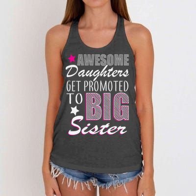 Awesome Daughter Promoted To Big Sister Women's Knotted Racerback Tank