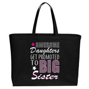 Awesome Daughter Promoted To Big Sister Cotton Canvas Jumbo Tote